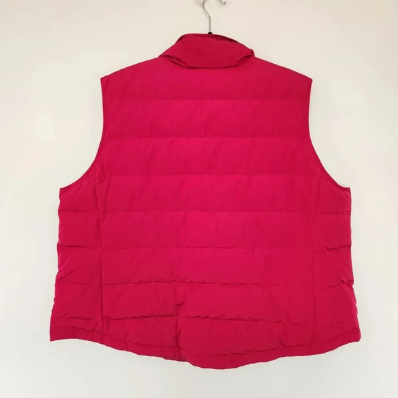 Talbots Size 3XL Down Filled Puffer Vest Magenta Red Full Zip Pockets - Picture 6 of 7